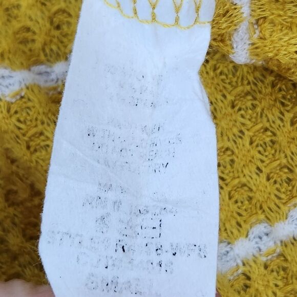 💜Anthropologie Caution To The Wind Mustard Cropped Short Sleeve Top Small - Picture 8 of 8